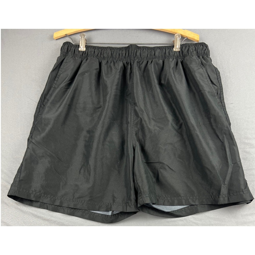 Faded Glory Swim Trunks Mens Large Black Good Condition Mesh Lined 5in Inseam
